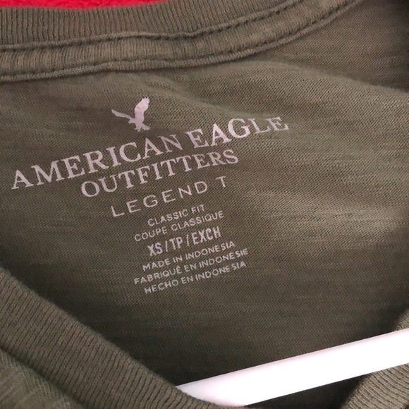 American Eagle Olive Short Sleeve Shirt - Picture 3 of 4